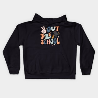 Groovy Last Day Of School Preschool Peace Out Preschool Kids Hoodie